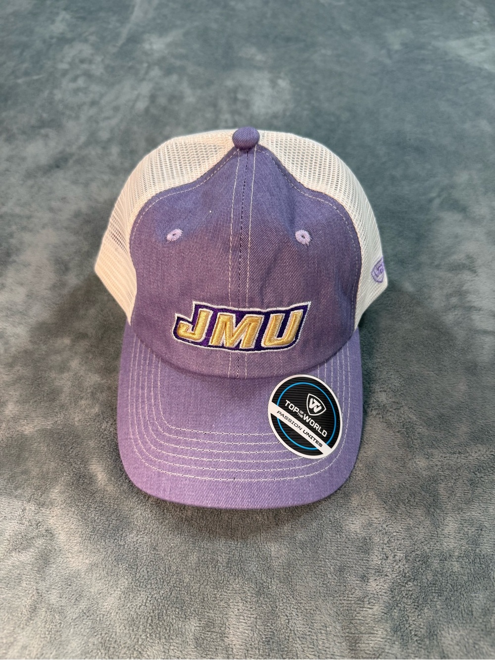 JMU James Madison University Top of the World Purple Trucker Snapback Hat